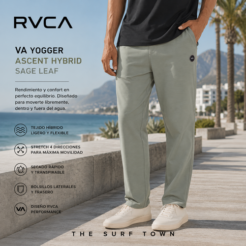 Pantalones Rvca VA Yogger Ascent Hybrid Sage Leaf