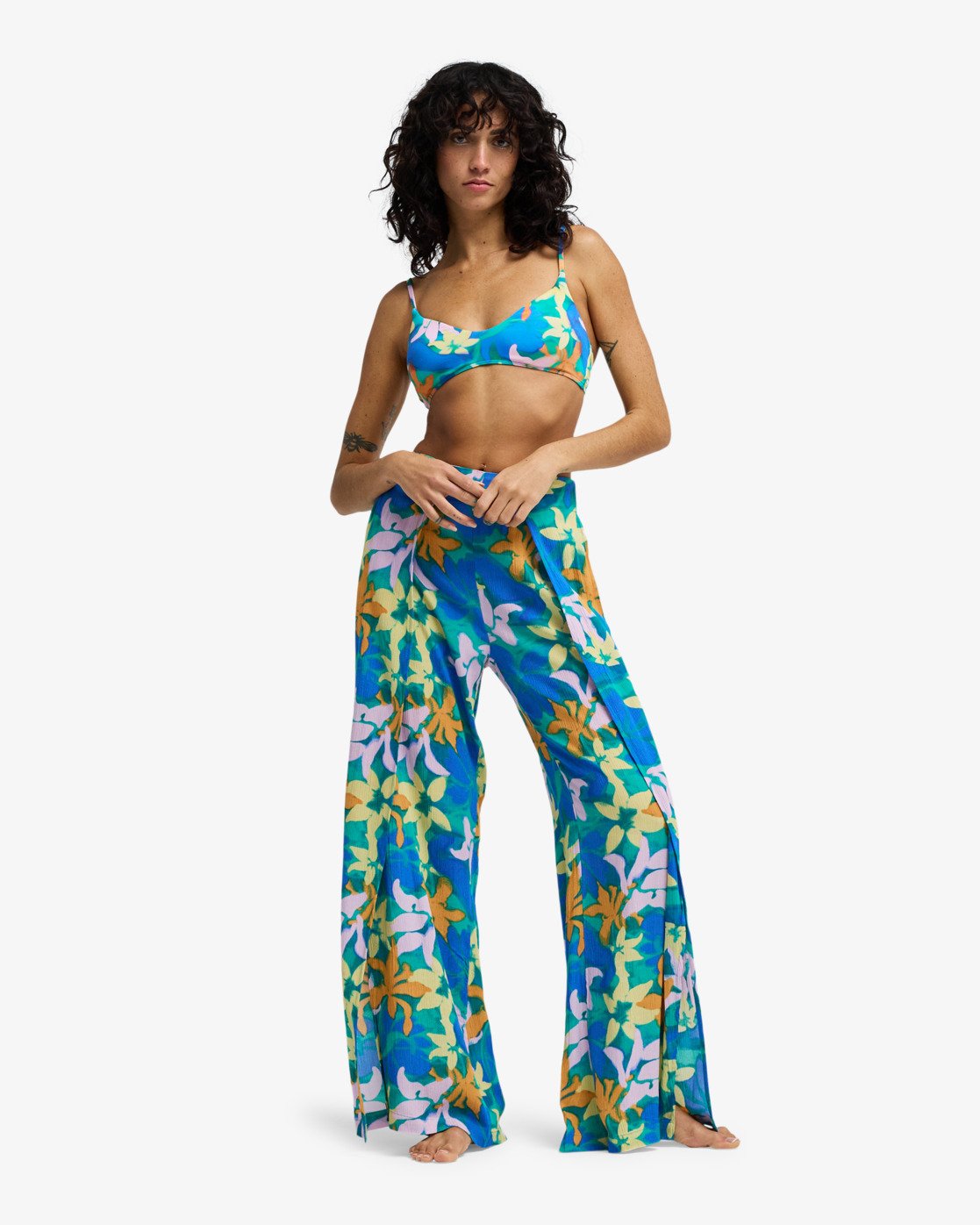 pantalones Billabong mujer Split Spirit Agua Flores estampado tropical verano