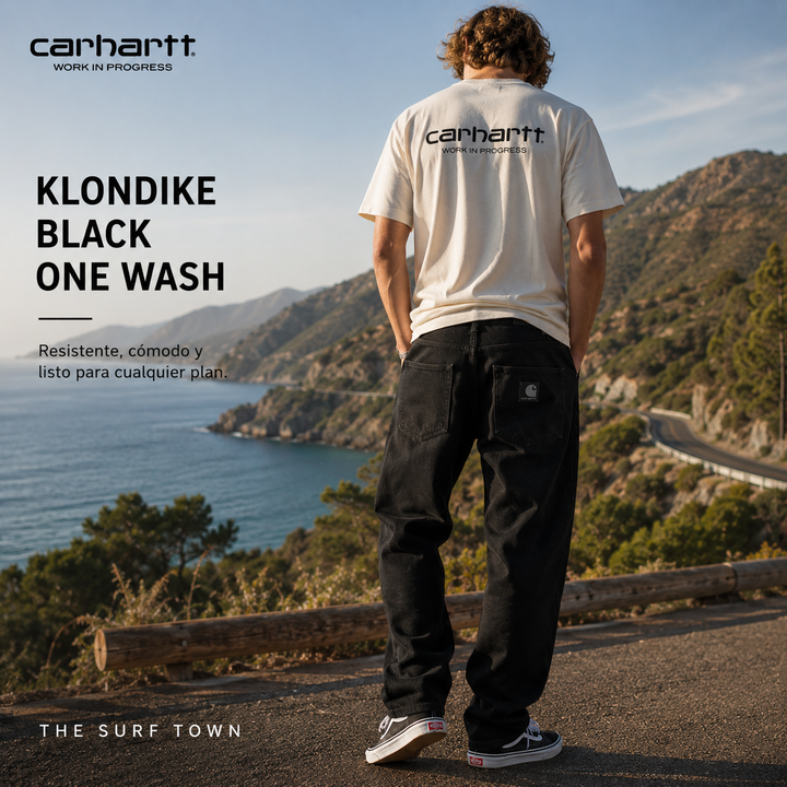 Carhartt Wip – Klondike – Schwarze One-Wash-Hose