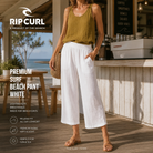 Pantalones Rip Curl Premium Surf Beach Pant White para mujer con estilo veraniego y tejido ligero