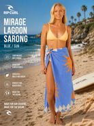 Pareo Rip Curl Summer Blue Mujer en playa luminosa con estética surf lifestyle femenina premium
