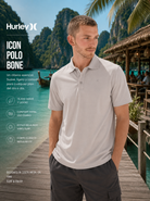 Polo Hurley Icon Bone para hombre en escena atolón tropical Thailandia lifestyle premium
