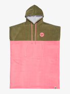 Poncho ROXY Always In My Head Plumeria de mujer en color rosa y verde con capucha ideal para playa y surf