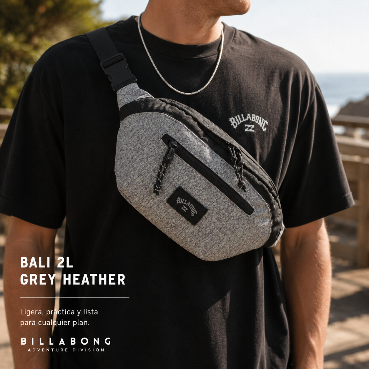 Riñonera Billabong Bali 2L Grey Heather gris estilo surfwear premium
