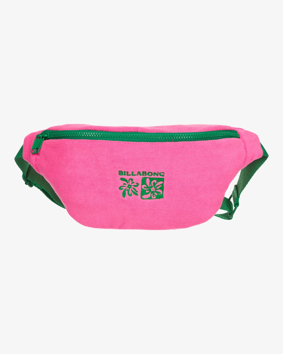 Riñonera BILLABONG Long Weekend Guava color rosa con detalles verdes estilo surf