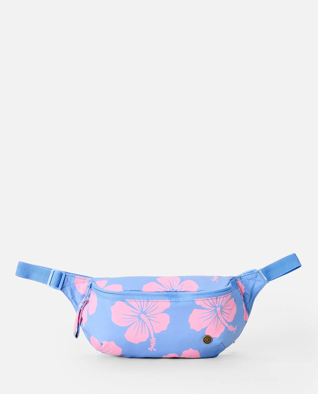 Riñonera Rip Curl Everyday Belt Bag Blue con estampado floral tropical azul y rosa para viajes, playa y estilo surf lifestyle