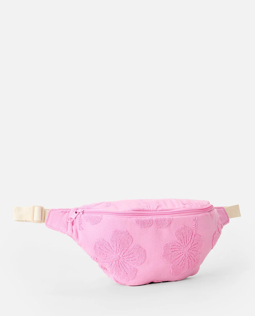 Riñonera Rip Curl Rip Mixed Terry Pink color rosa con textura terry para playa, vacaciones y estilo surf lifestyle