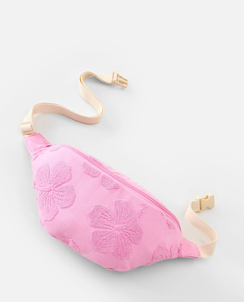 Riñonera Rip Curl Rip Mixed Terry Pink color rosa con textura terry para playa, vacaciones y estilo surf lifestyle