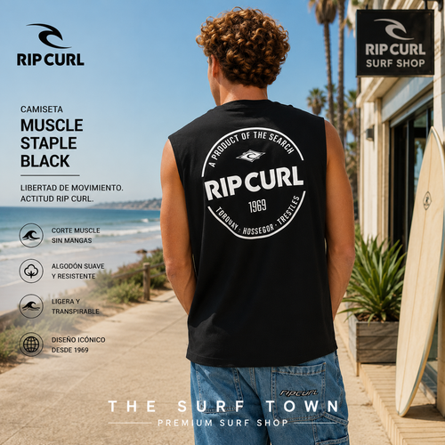 Camiseta Rip Curl Muscle Staple Black