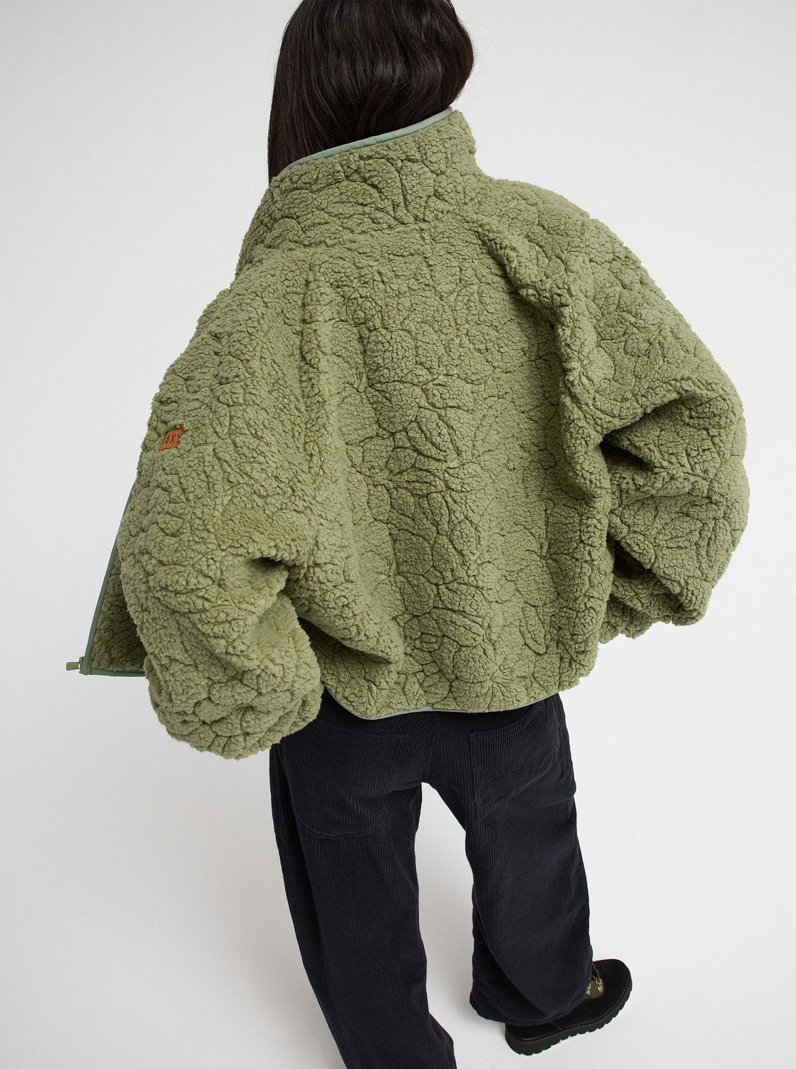 Chaqueta Polar Roxy Blurry Cloud - Verde (Oil Green Outline) - imagen oficial, vista 5
