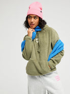 Sudadera Sherpa Roxy Cool Calling - Verde (Oil Green) - imagen oficial principal
