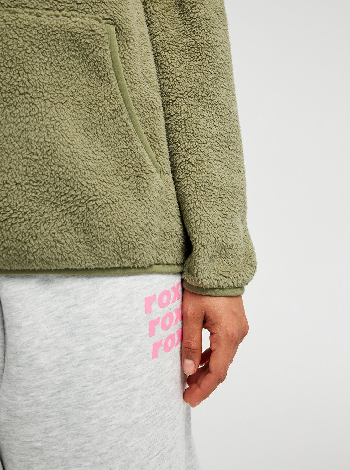 Sudadera Sherpa Roxy Cool Calling - Verde (Oil Green) - imagen oficial, vista 3