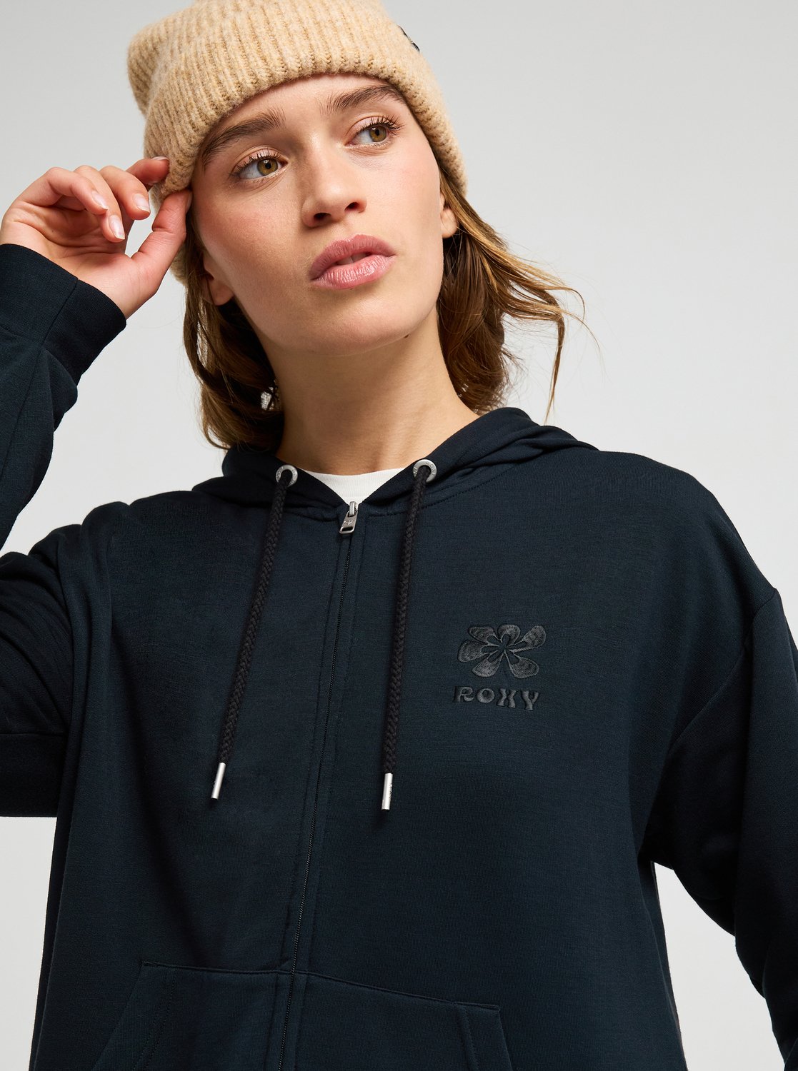Sudadera Roxy Surfing By Daylight Full Zip - Negro (Anthracite) - imagen oficial, vista 3