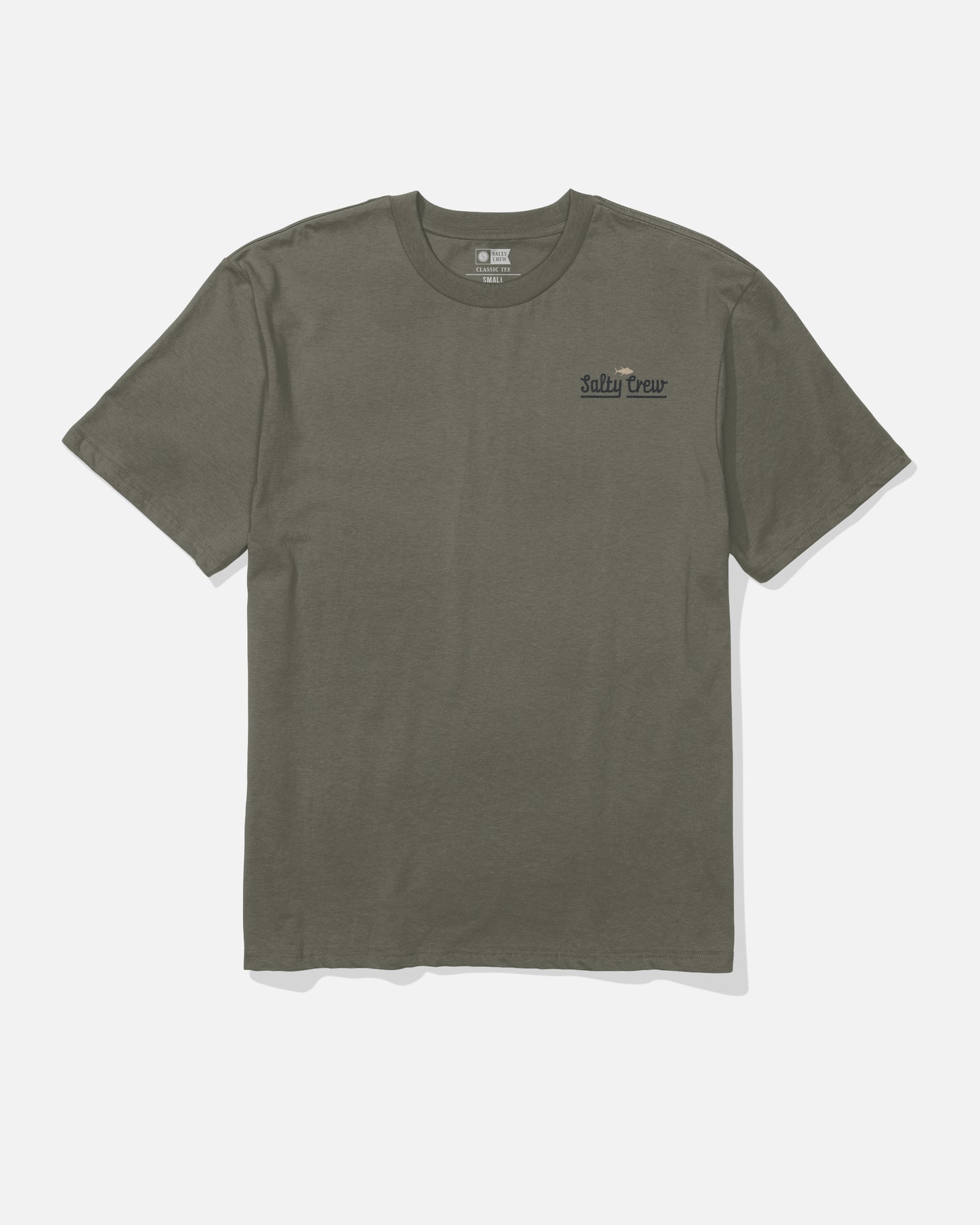 Camiseta Salty Crew Border Fill Classic Tee Dusty Olive vista frontal oficial