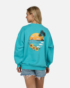 Sudadera Salty Crew Sunset Crew Turquoise, imagen oficial
