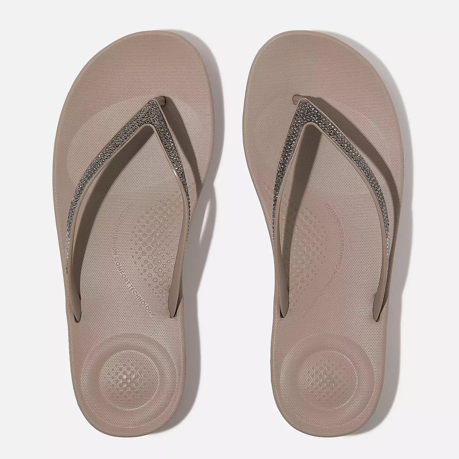 Chanclas mujer taupe FitFlop Iqushion Ombre Sparkle cómodas para verano y caminar