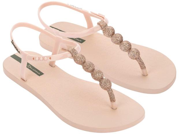 Sandalias IPANEMA Class Easy On Glow beige con tiras glitter para mujer