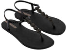 Sandalias IPANEMA Class Easy On Glow negras con tiras glitter para mujer