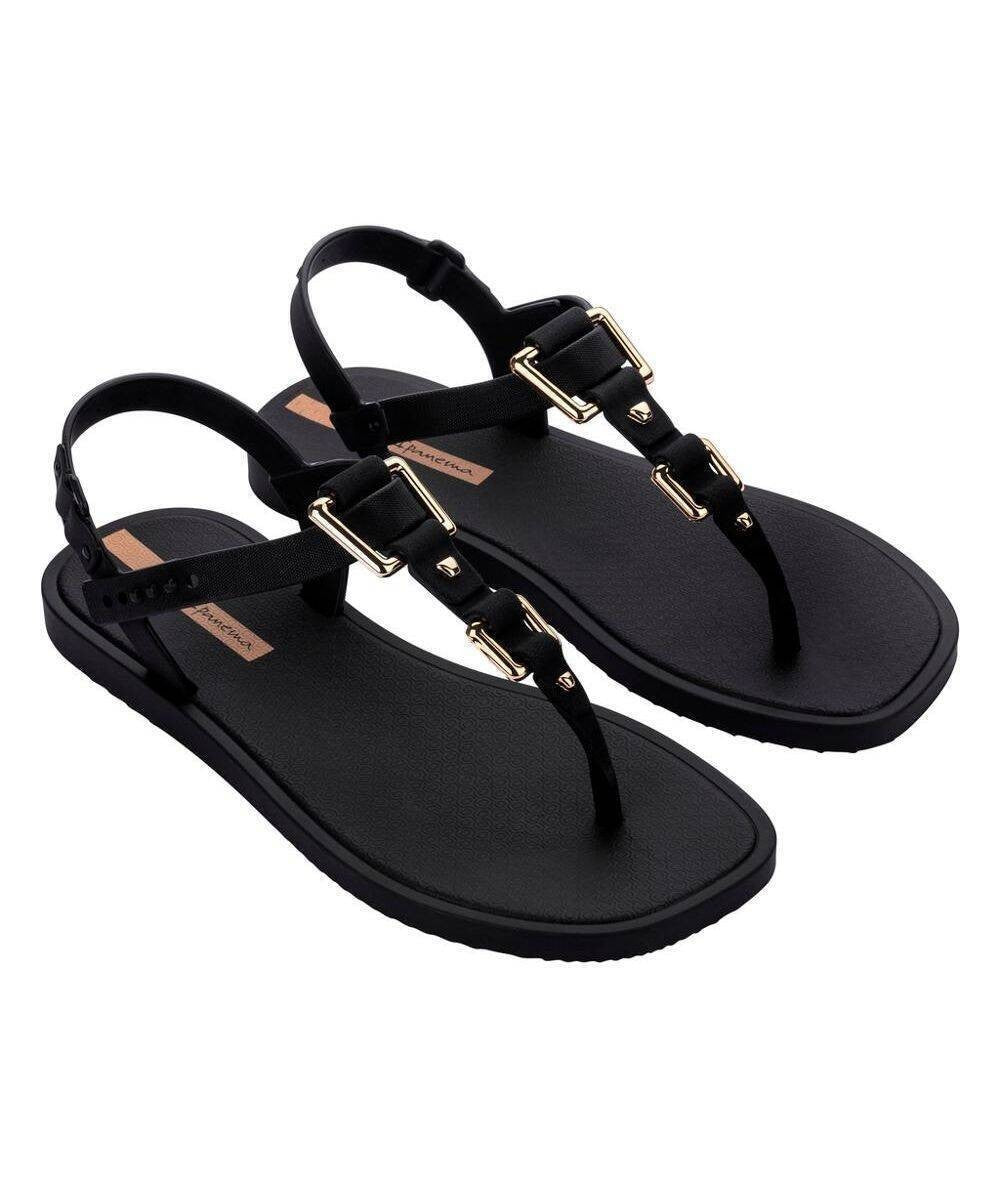 Sandalias IPANEMA Class Urbane Sandal Fem Black Gold para mujer elegantes y cómodas para verano, playa o paseo