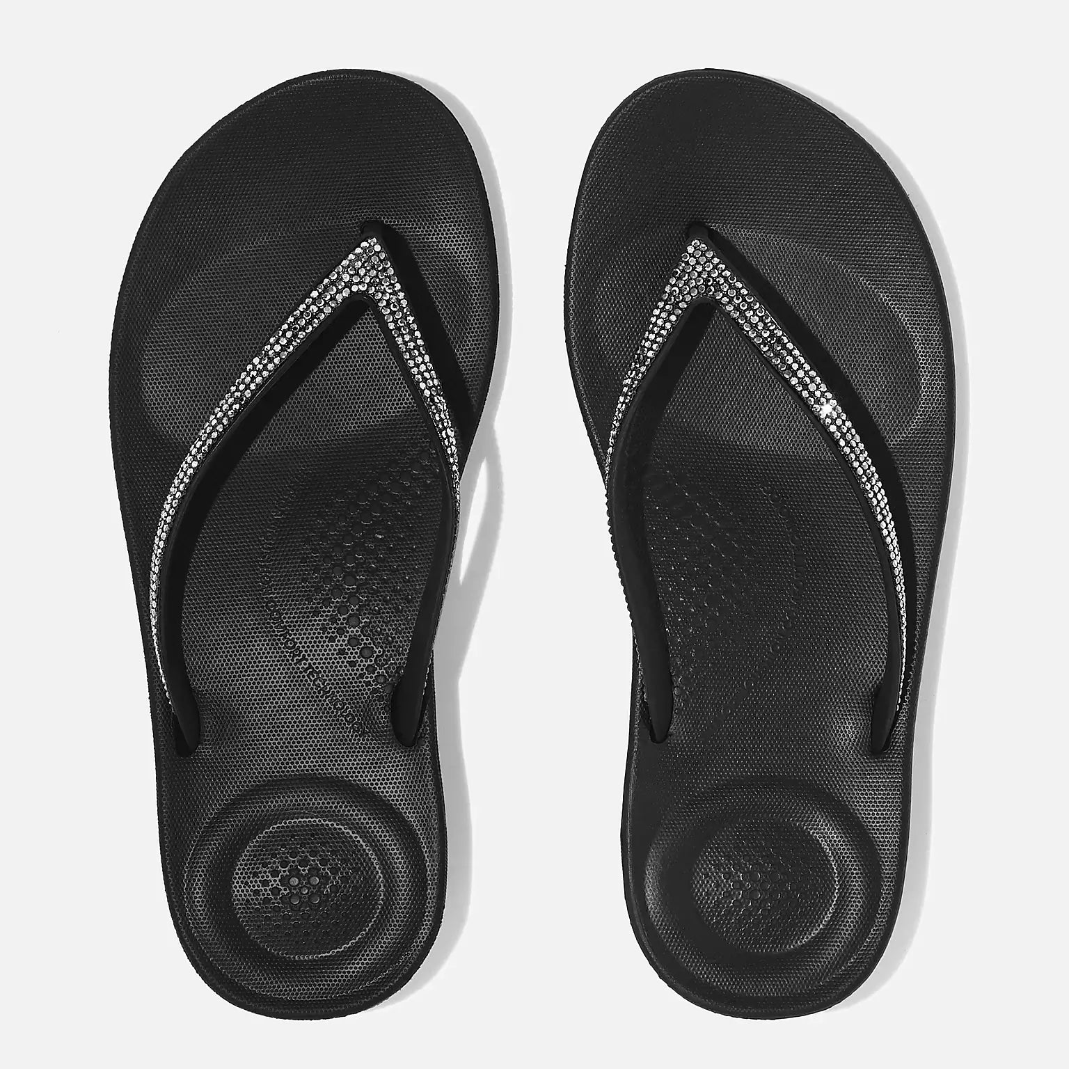 Chanclas mujer negras Ipanema Iqushion Sparkle Black cómodas para verano y playa