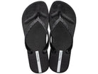 Sandalias IPANEMA Mesh Chic Plat negras con tiras glitter y plataforma ligera para mujer