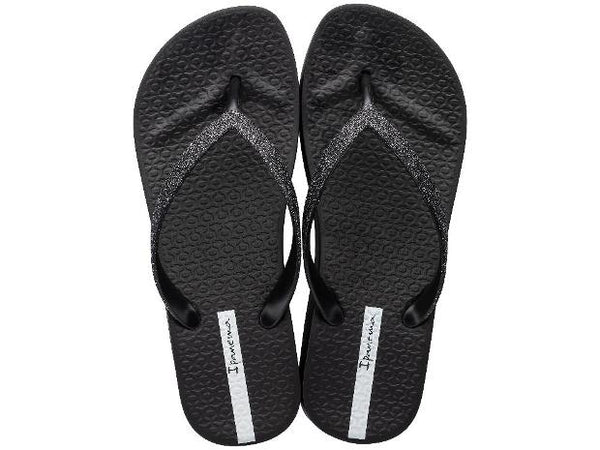 Sandalias Ipanema Mesh Chic Plat Blac/Glitter Black
