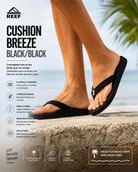 Sandalias Reef Cushion Breeze Black Black mujer estilo beach lifestyle premium