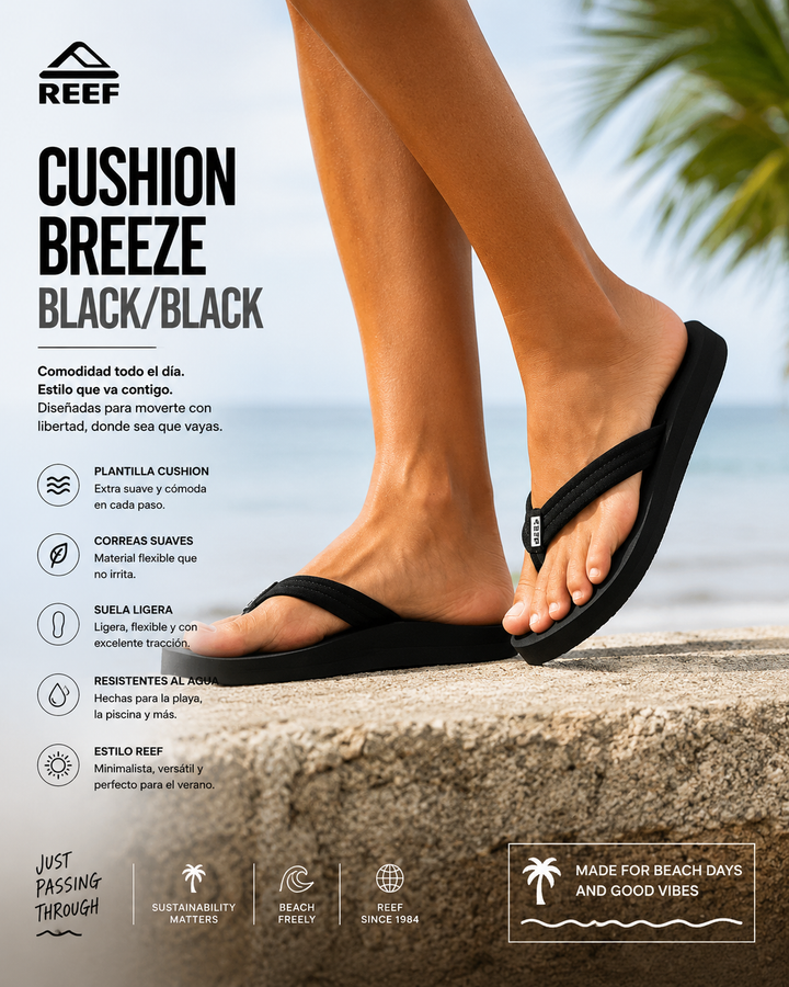 Reef Cushion Breeze Sandalen Black/Black