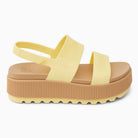 Sandalias REEF Water Vista Higher Pale Banana para mujer con plataforma cómoda color amarillo verano resistente al agua