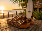 Sandalias Zaxy Partner Ounce Brown para mujer con estampado animal print en beach club coastal lifestyle premium