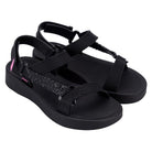 Sandalias Zaxy Primavera Papete AD Black mujer negras con tiras cruzadas cómodas anatómicas verano