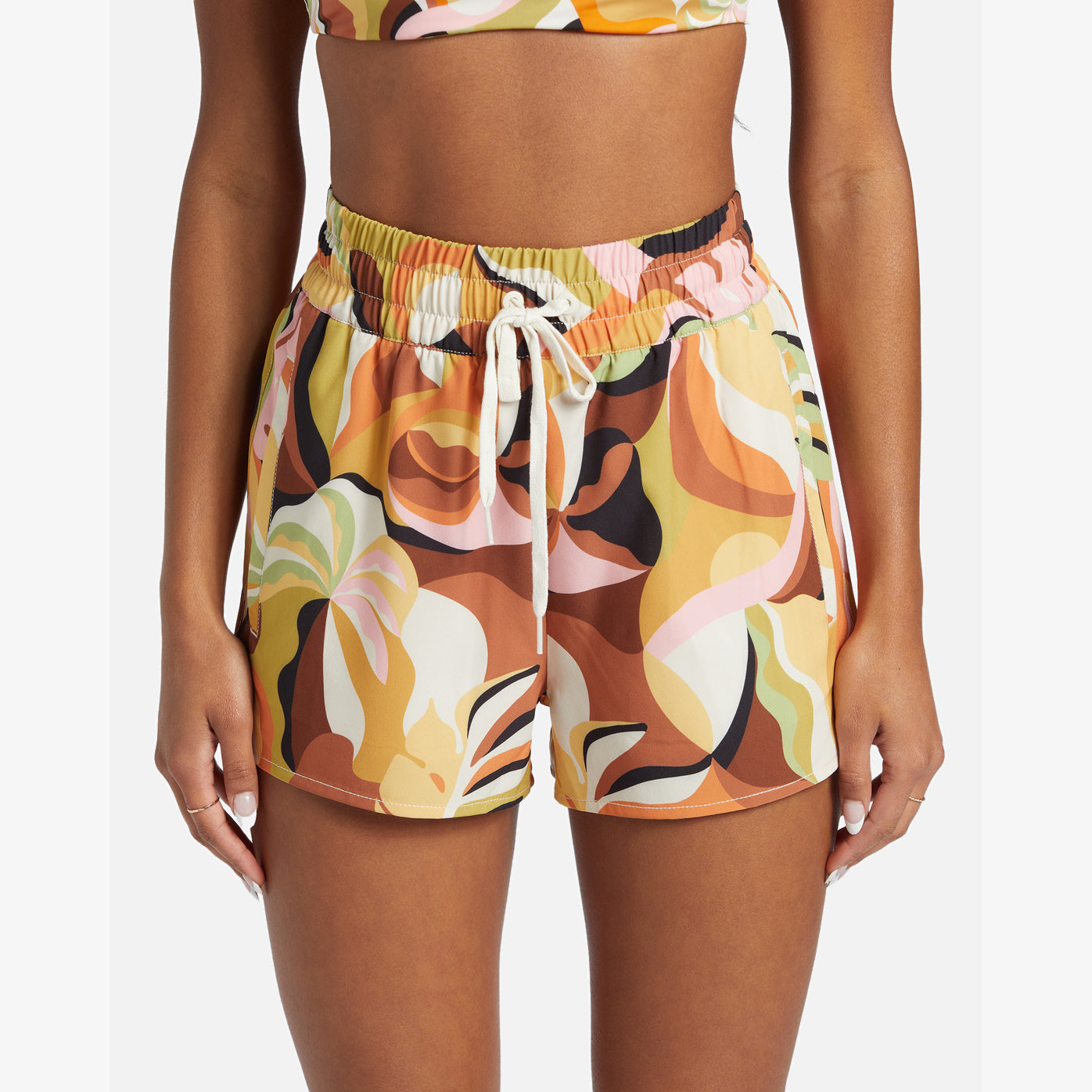 Short BILLABONG Return To Paradise shorts mujer estampado tropical con cintura elástica para verano y playa