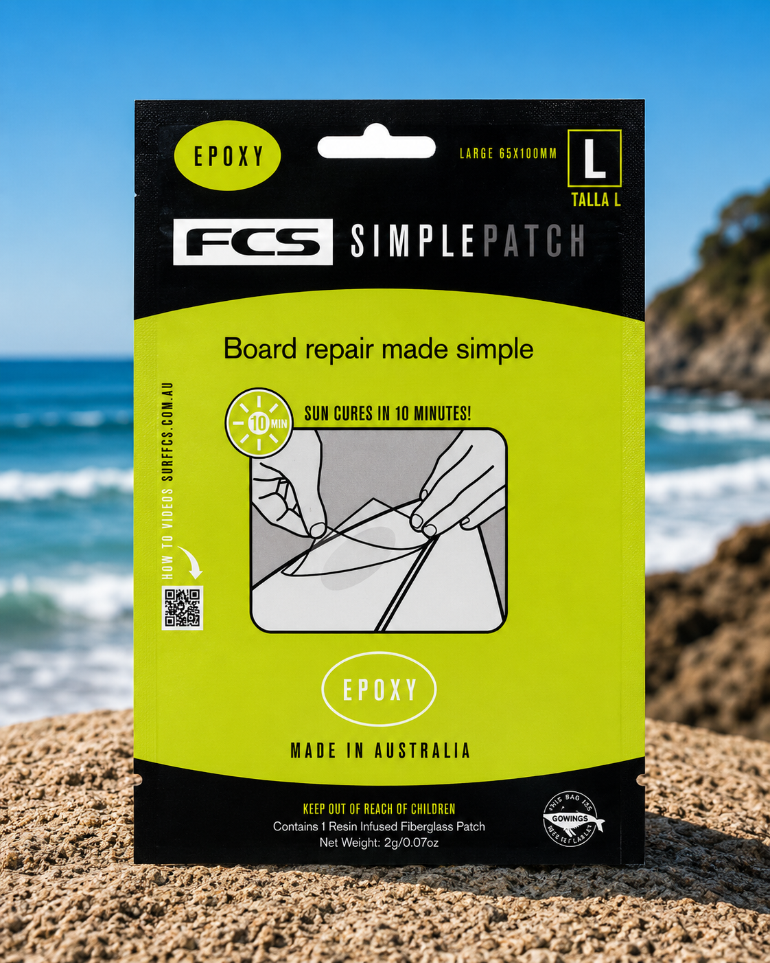 Simple Patch Repair Patch Regular Epoxy talla L parche reparador para tablas de surf epoxy