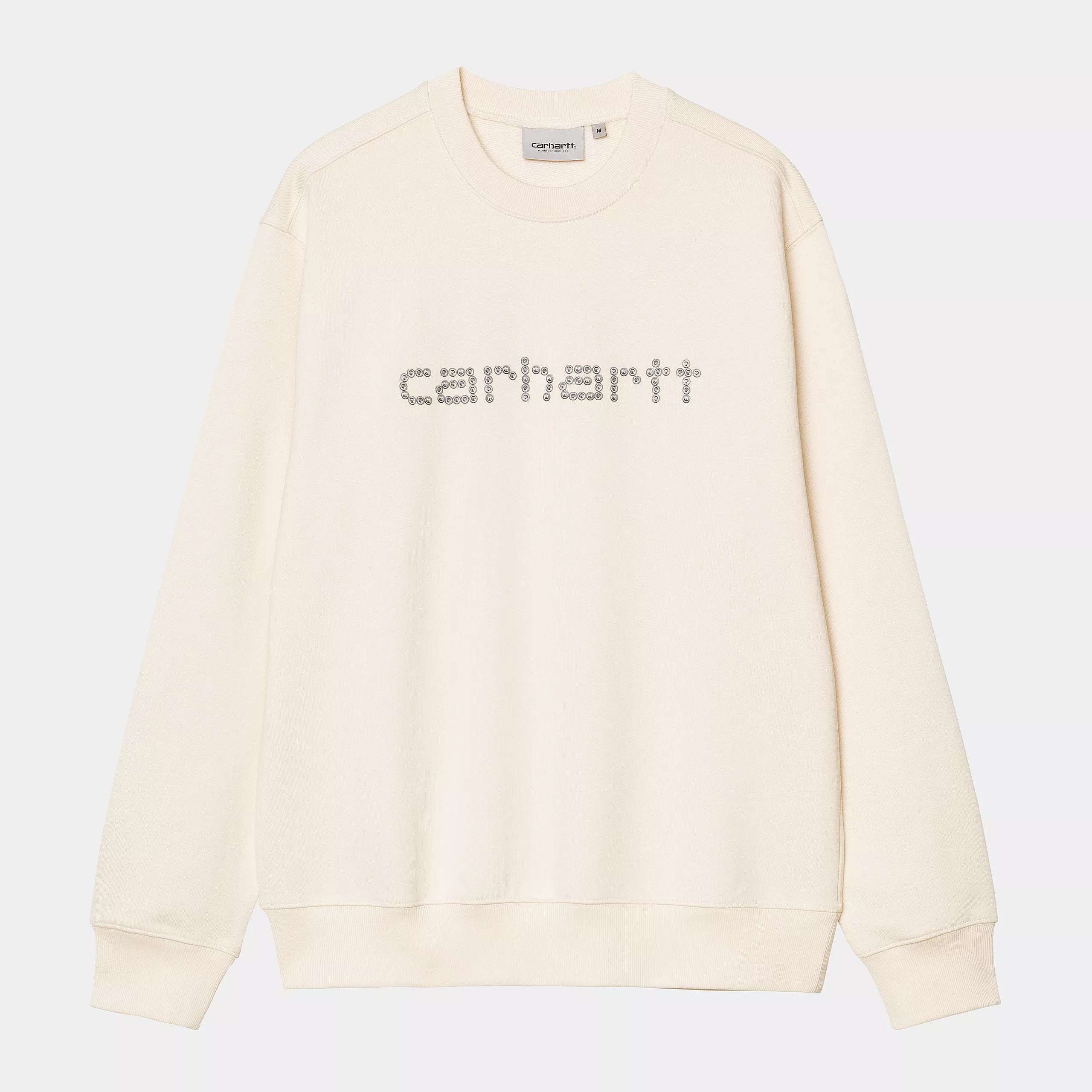 Sudadera CARHARTT WIP Rivet Script Sweat Natural hombre beige sin capucha crewneck estilo streetwear
