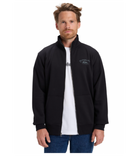 Sudadera QUIKSILVER Zip Fleece No Hood Black para hombre con cremallera y cuello alto color negro