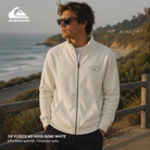 Sudadera Quiksilver Zip Fleece No Hood Bone White beige claro estilo surfwear premium