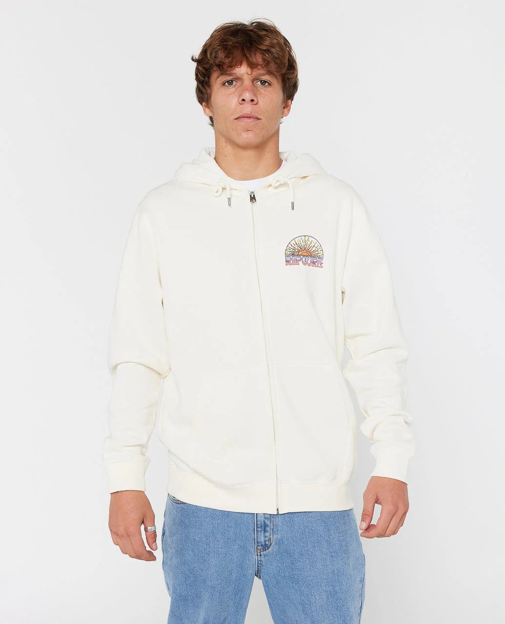 Sudadera RIP CURL Grateful Shred Bone con capucha y gráfico surf en la espalda