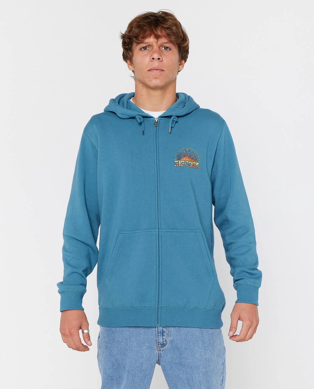 Sudadera RIP CURL Grateful Shred Storm Blue con capucha y gráfico surf en la espalda