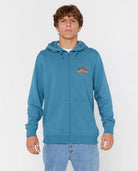 Sudadera RIP CURL Grateful Shred Storm Blue con capucha y gráfico surf en la espalda