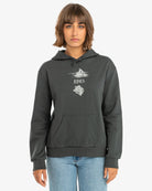Sudadera RVCA Benjamin Rose Pirate Black mujer sudadera negra con capucha y gráfico RVCA Benjamin Rose