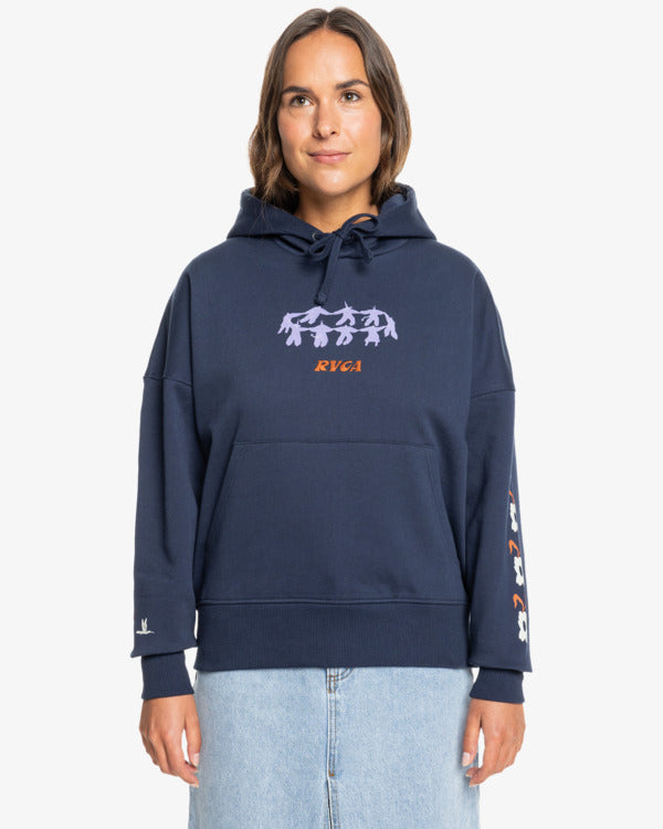 Sudadera RVCA Gabrielle Navy para mujer con capucha en color azul marino