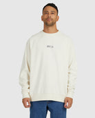 Sudadera RVCA On A Thread Crew para hombre en color blanco roto con bordado RVCA en el pecho estilo surf
