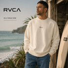 Sudadera RVCA On A Thread Crew blanca para hombre con estilo surf casual premium
