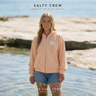 Sudadera Salty Crew Simplicity Zip Hoody Apricot, imagen editorial propia de THE SURF TOWN