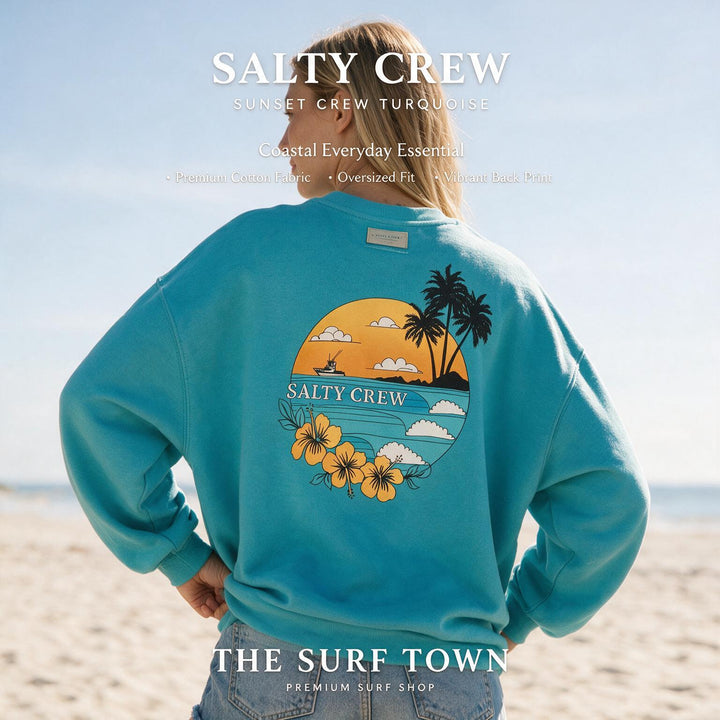 Sudadera Salty Crew Sunset Crew Turquoise