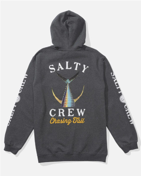 Sudadera Salty Crew Tailed Fleece Charcoal vista trasera oficial