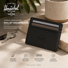 Tarjetero Herschel Charlie Cardholder Wallet Vegan Black en fotografía editorial propia de THE SURF TOWN con diseño minimalista, formato slim y estilo urbano para uso diario