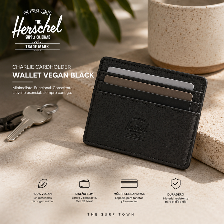 Herschel Charlie Cardholder Wallet Vegan Black