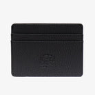 Tarjetero Herschel Charlie Vegan Black con diseño minimalista y protección RFID, ideal para llevar tarjetas de forma segura y compacta