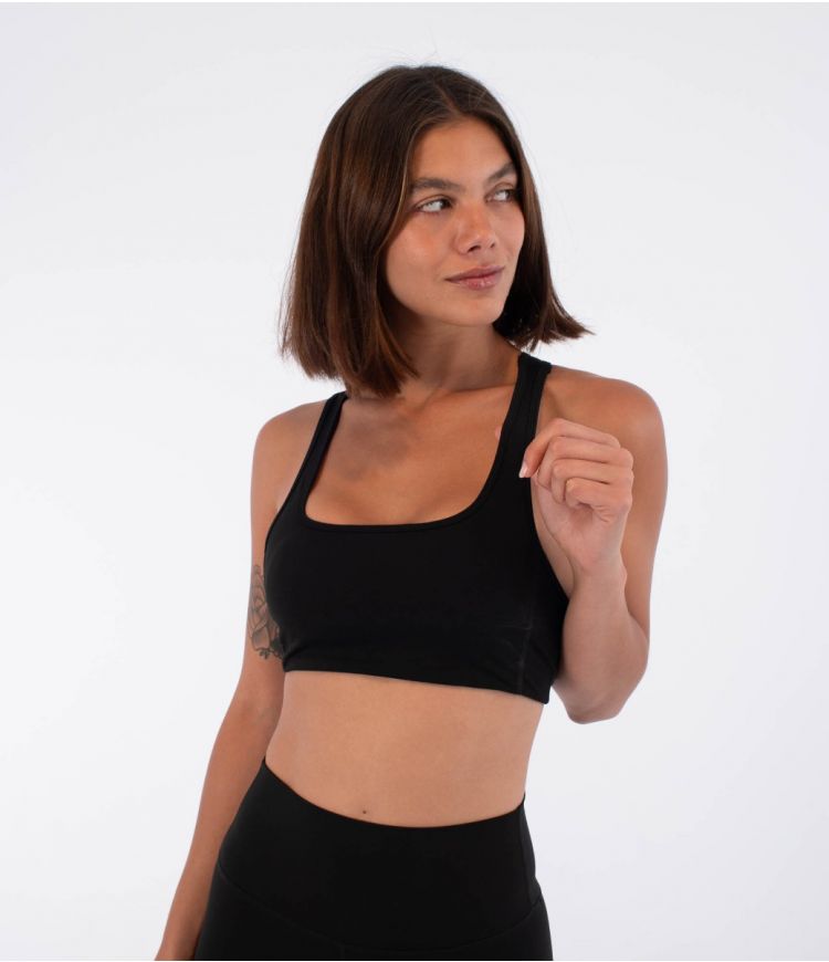 Top deportivo Hurley Woman Active Racer Black negro mujer con espalda racerback